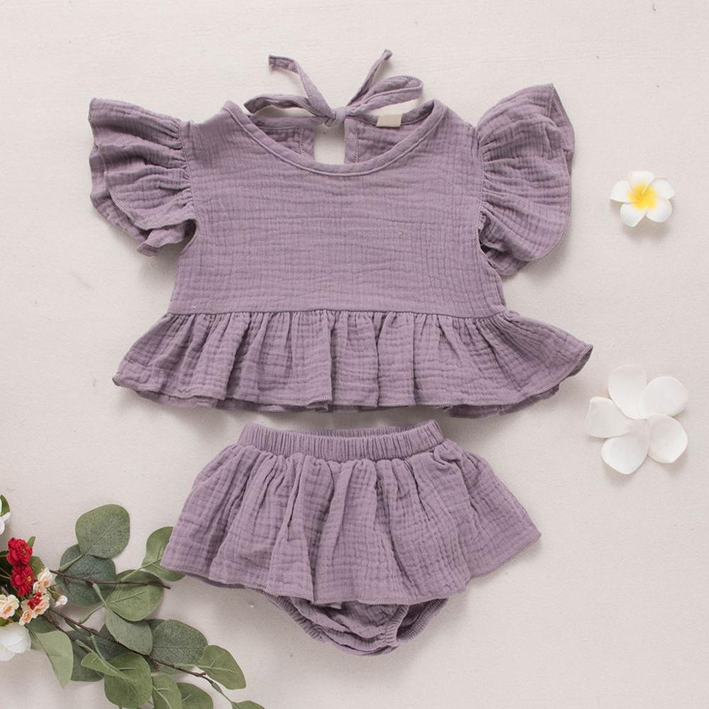 Ruffled Liya Cotton Muslin Set - Jacaranda