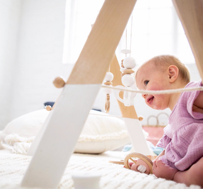 Scandi Style Wooden Baby Gym - White