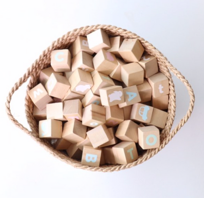Wooden Alphabet Blocks - Rose