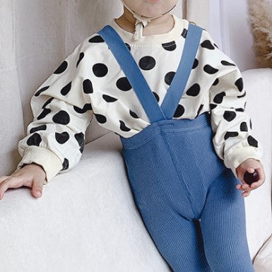 Unisex Ribbed Suspender Tights Original - Blue