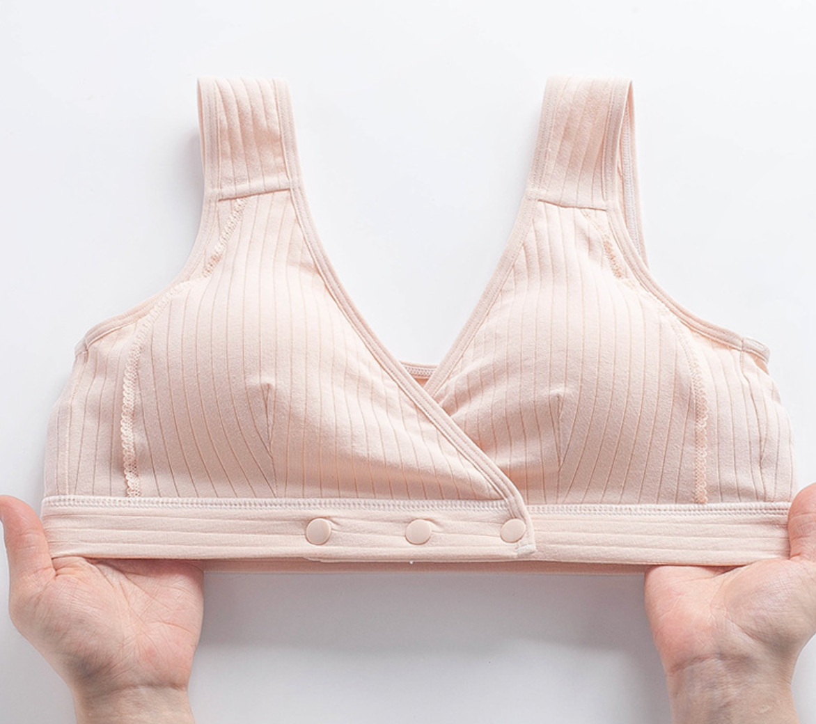 Leiya Front Closure Cotton Rib Nursing Bra - Seafoam
