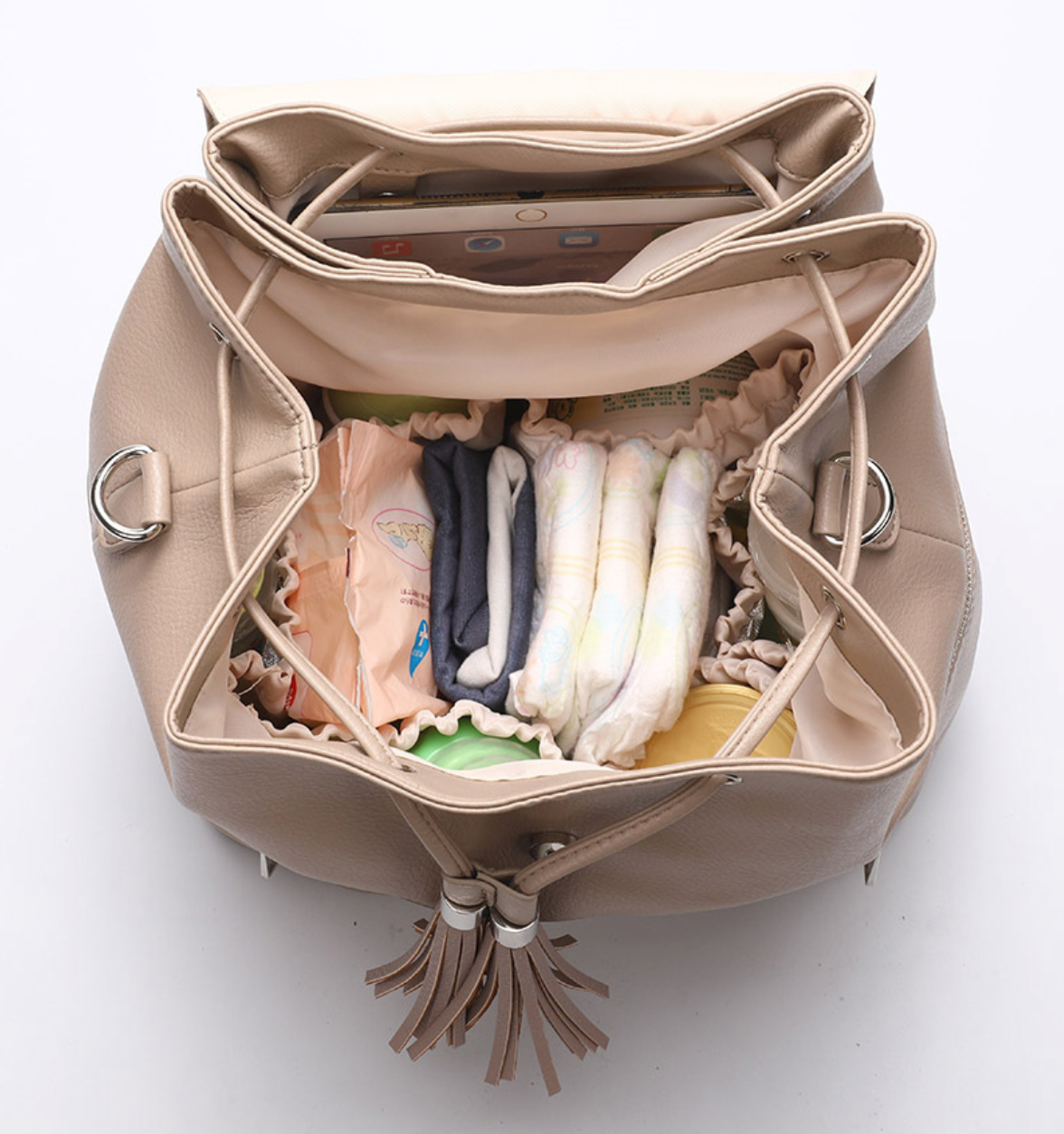 Maysan Tassel Backpack Change Bag