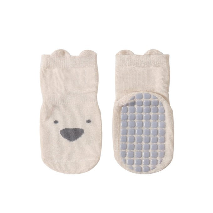 Non-Slip Cotton Baby Socks - Cream Puppy