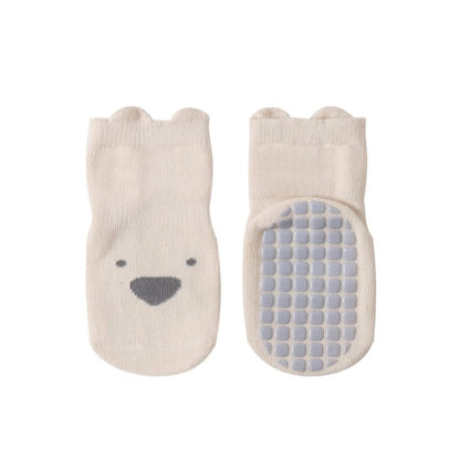Non-Slip Cotton Baby Socks - Cream Puppy