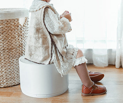 Lace edged Cotton Rib Socks - Coffee