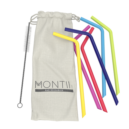 MontiiCo Silicone Straw Set