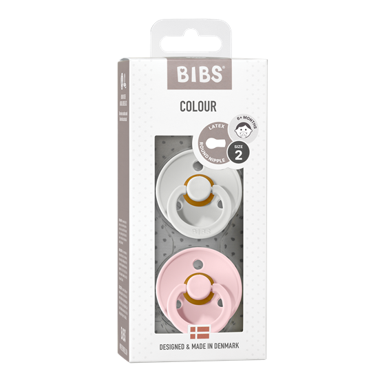 BIBS Natural Latex Pacifier 2 Pack - Haze/Blossom Size 1