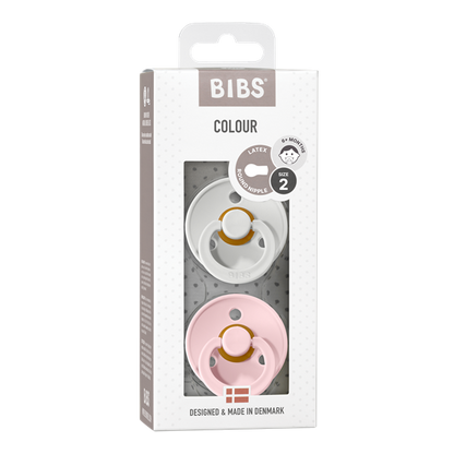 BIBS Natural Latex Pacifier 2 Pack - Haze/Blossom Size 1