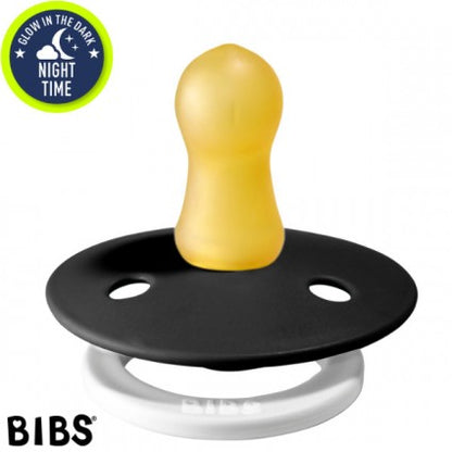 BIBS Natural Latex Pacifier - Black | Glow in the dark - Size 2