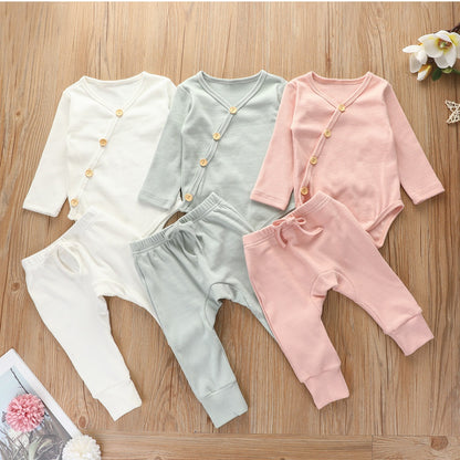 Dakota long sleeved kimono bodysuit and pants set - White