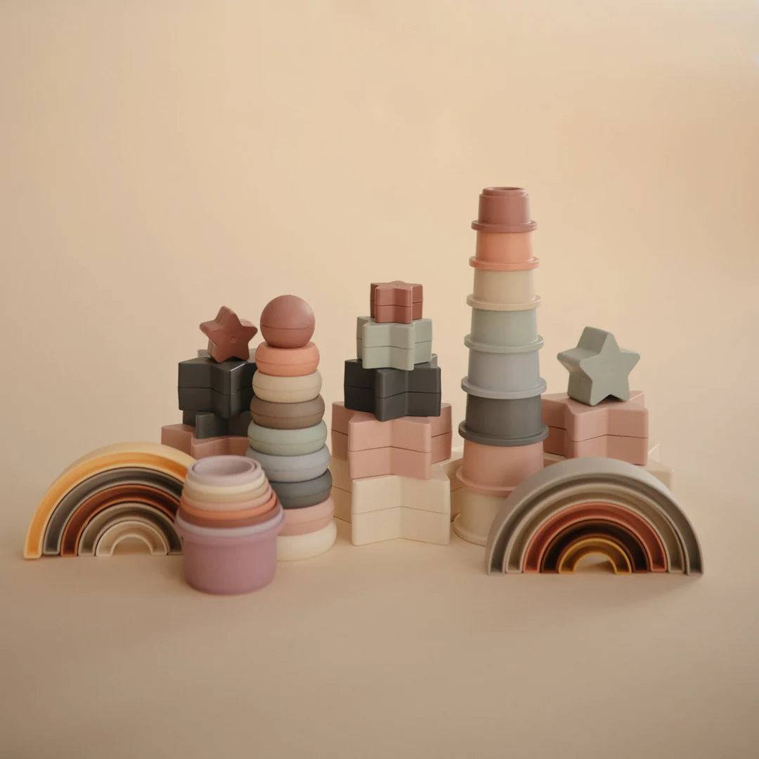 Mushie - Rainbow Stacker Toy - Hillside