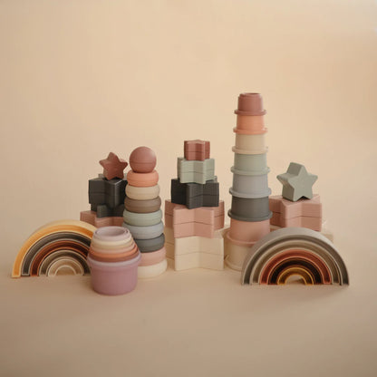 Mushie - Rainbow Stacker Toy - Hillside