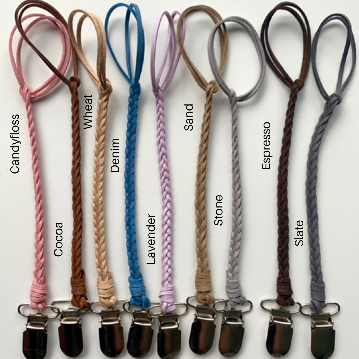 Pacifier Holder - Braided Suede