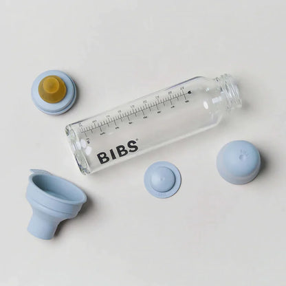 BIBS - Glass Bottle Complete Set 225ml - Baby Blue