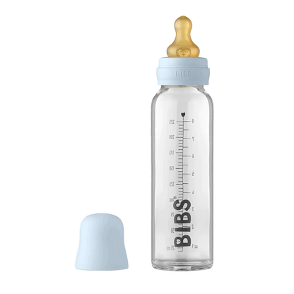 BIBS - Glass Bottle Complete Set 225ml - Baby Blue