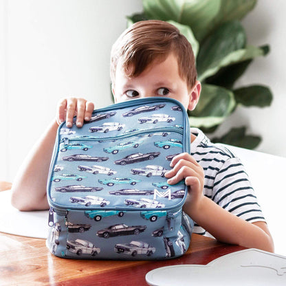 MontiiCo Large Insulated Lunch Bag with Ice Pack - Cars