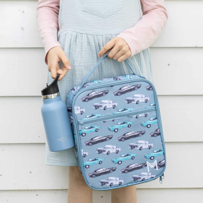MontiiCo Large Insulated Lunch Bag with Ice Pack - Cars