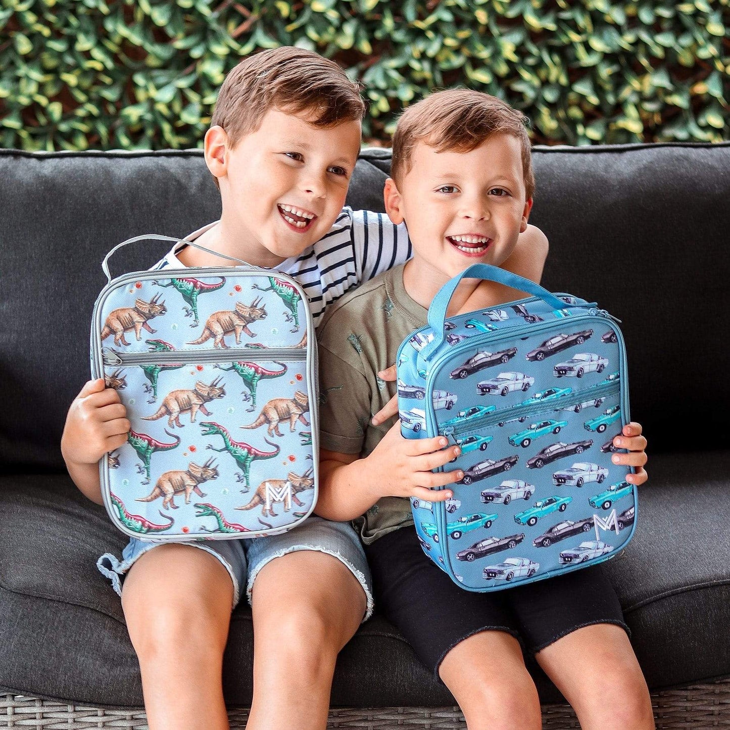 MontiiCo Large Insulated Lunch Bag with Ice Pack - Cars