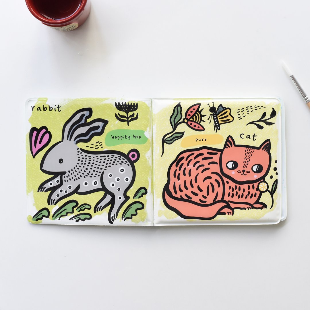 Wee Gallery Baby Bath Book - Who loves Pets?