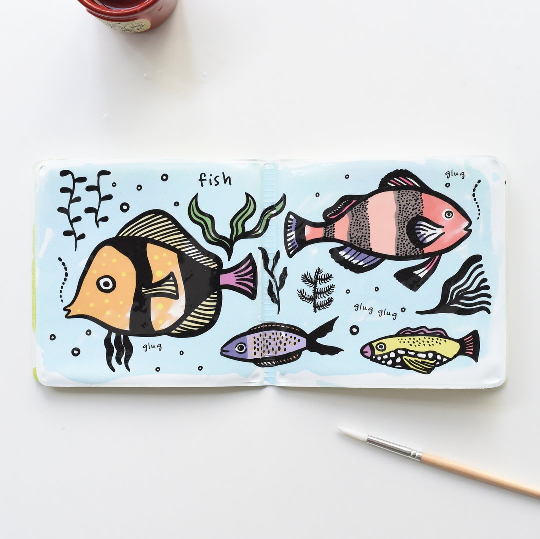 Wee Gallery Baby Bath Book - Who loves Pets?