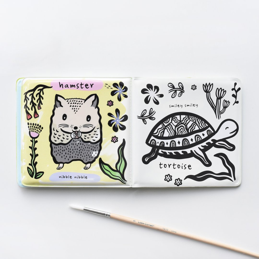 Wee Gallery Baby Bath Book - Who loves Pets?